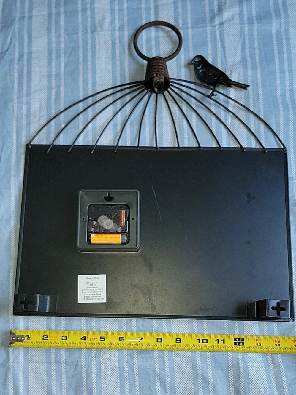 Teal and Cream Bird Cage Wall Clock